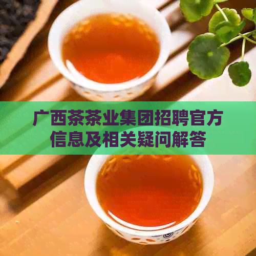 广西茶茶业集团招聘官方信息及相关疑问解答