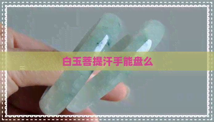 白玉菩提汗手能盘么