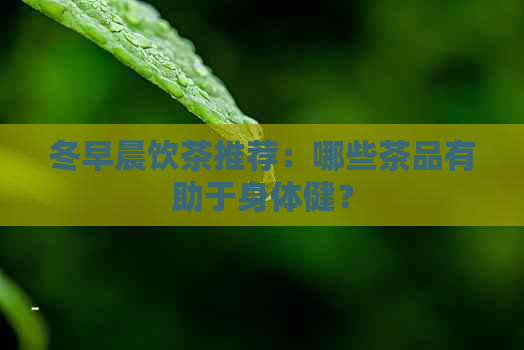 冬早晨饮茶推荐：哪些茶品有助于身体健？