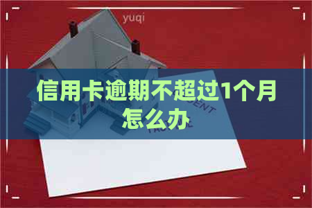 信用卡逾期不超过1个月怎么办