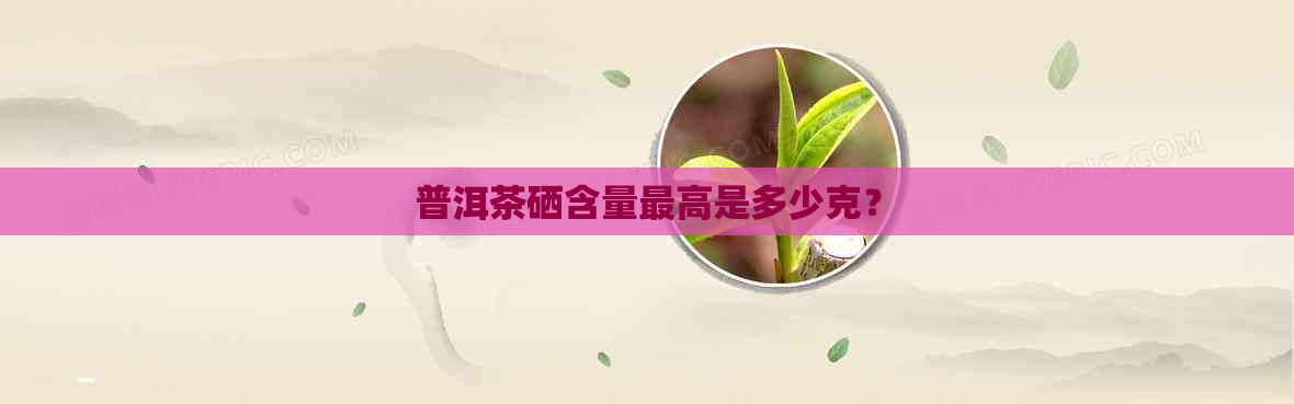 普洱茶硒含量更高是多少克？