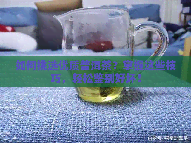 如何挑选优质普洱茶？掌握这些技巧，轻松鉴别好坏！