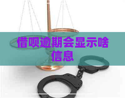 借呗逾期会显示啥信息