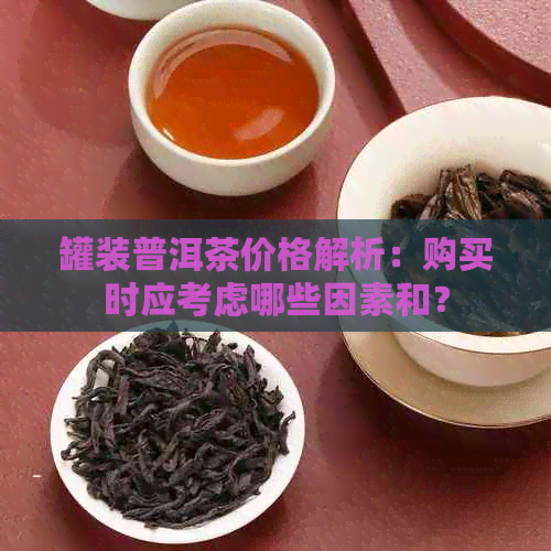 罐装普洱茶价格解析：购买时应考虑哪些因素和？