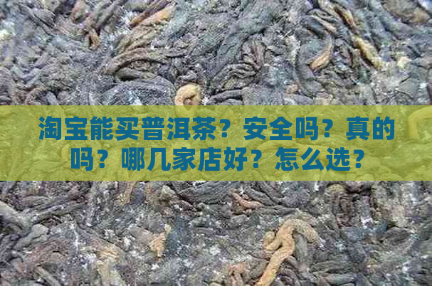 淘宝能买普洱茶？安全吗？真的吗？哪几家店好？怎么选？