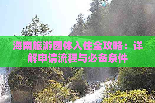 海南旅游团体入住全攻略：详解申请流程与必备条件