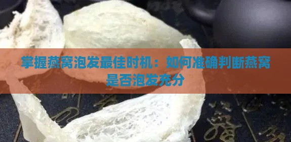 掌握燕窝泡发更佳时机：如何准确判断燕窝是否泡发充分