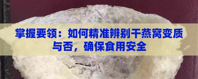 掌握要领：如何精准辨别干燕窝变质与否，确保食用安全