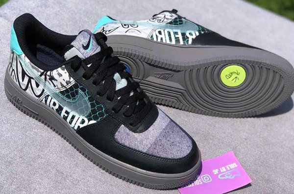 Air Force 1 鞋款黑灰涂鸦配色曝光，Tiffany 蓝细节及透明Swoosh 吸睛