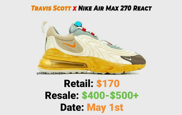 Travis Scott x Nike Air Max 270 React 联名鞋款发售.jpg